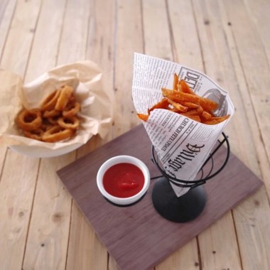 Suporte Saco Batatas Fritas Metal Preto 80ml 21X11X17.2cm