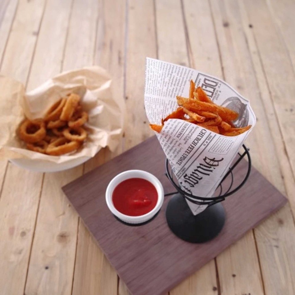 Suporte Saco Batatas Fritas Metal Preto 80ml 21X11X17.2cm
