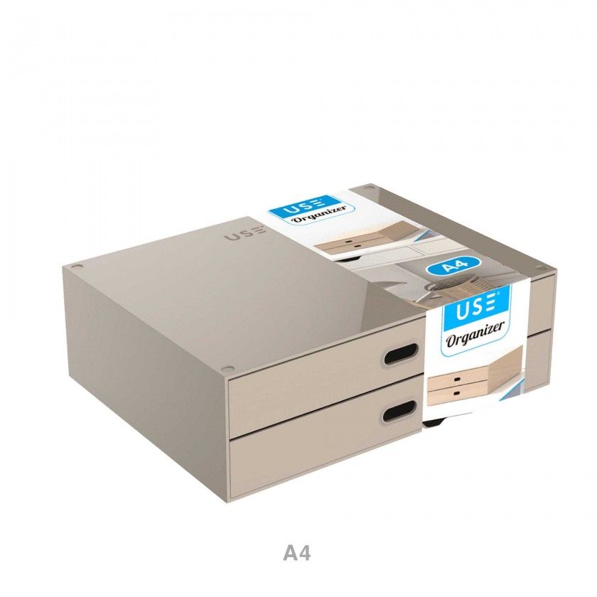 Caixa Organizadora 2 Gavetas Elegant A4