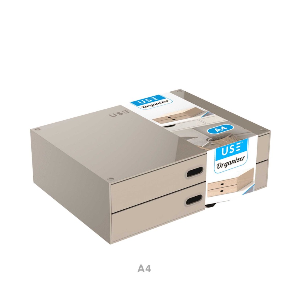 Caixa Organizadora 2 Gavetas Elegant A4