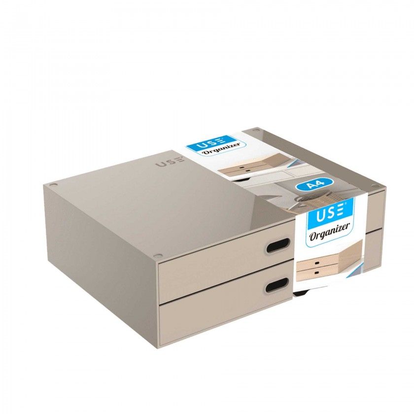 Caixa Organizadora 2 Gavetas Elegant A4