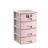 Caixa Organizadora Bamboo Pastel 4 Gavetas Rosa 39X39X66cm