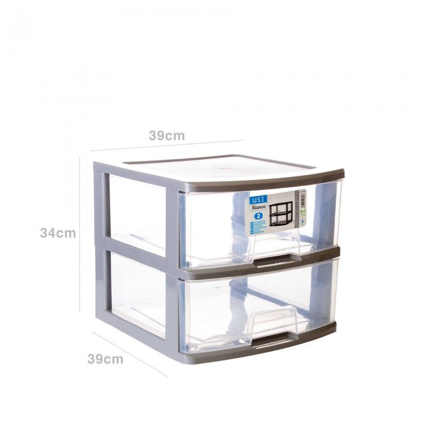 Caixa Organizadora Bianca 2 Gavetas 39X39X34cm Caixa Organizadora Bianca 2 Gavetas 39X39X34cm