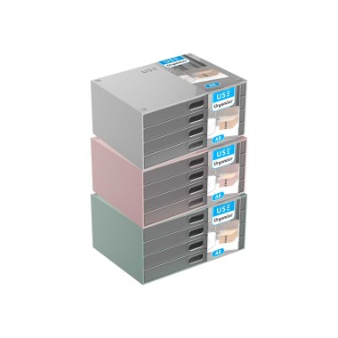 Caixa Organizadora 4 Gavetas Transparentes Pastel A5 23X11X17cm