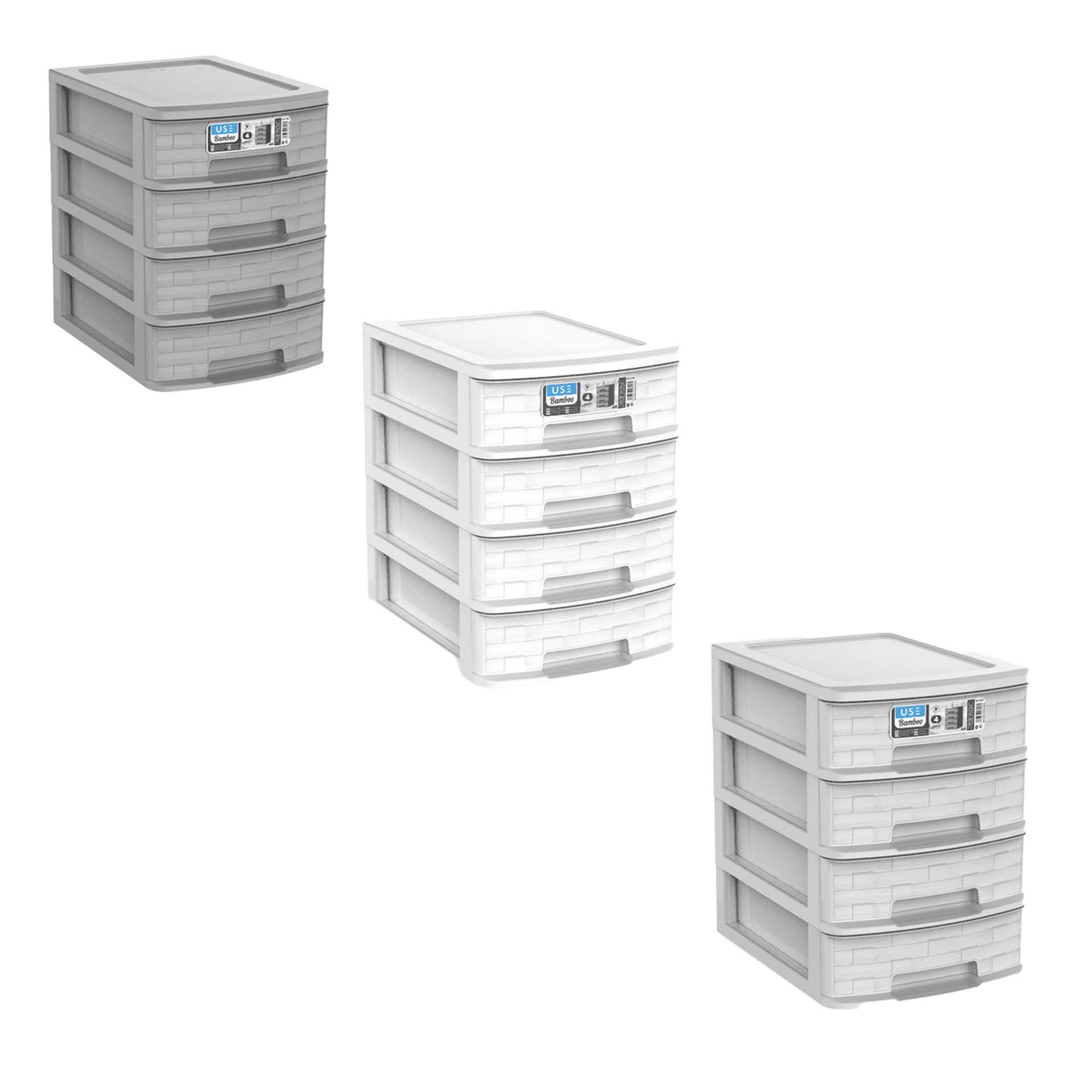 Caixa Organizadora Bamboo A4 4 Gavetas 35X26X28cm