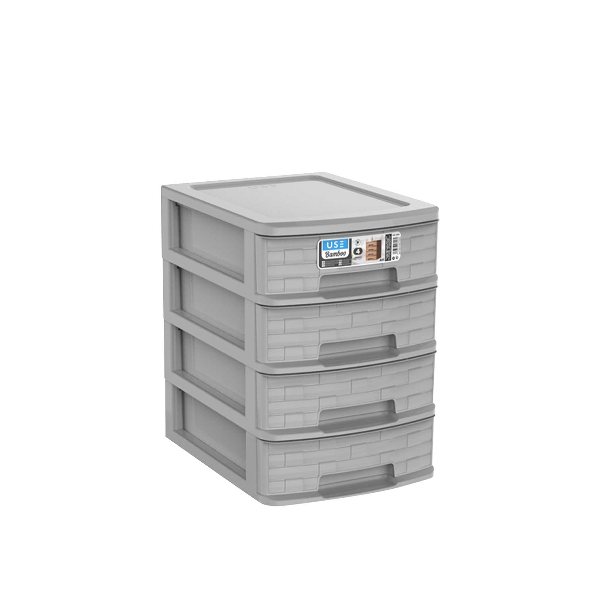 Caixa Organizadora Bamboo A4 4 Gavetas 35X26X28cm