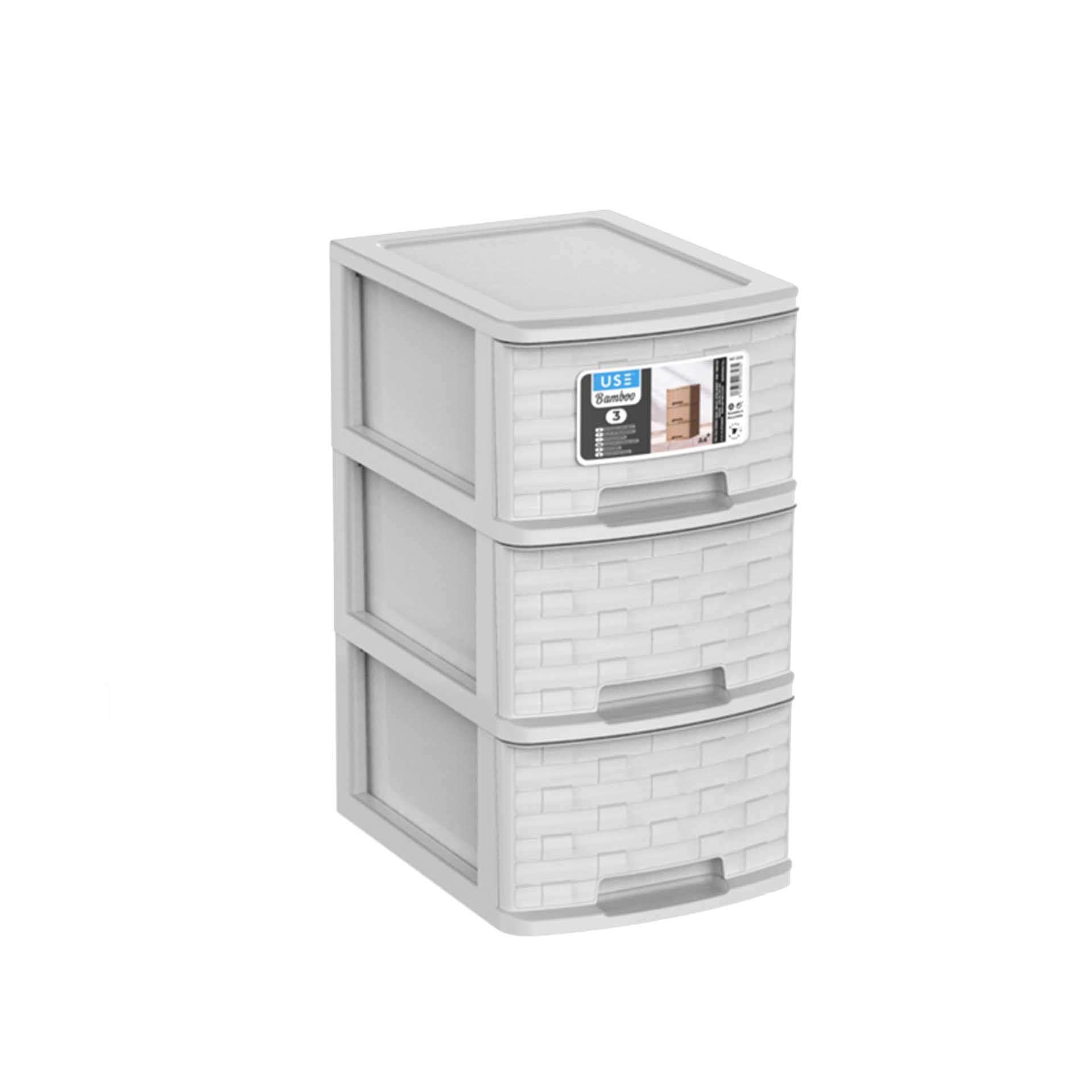 Caixa Organizadora 3 Gavetas A4 Plus Cinza Cl 2791