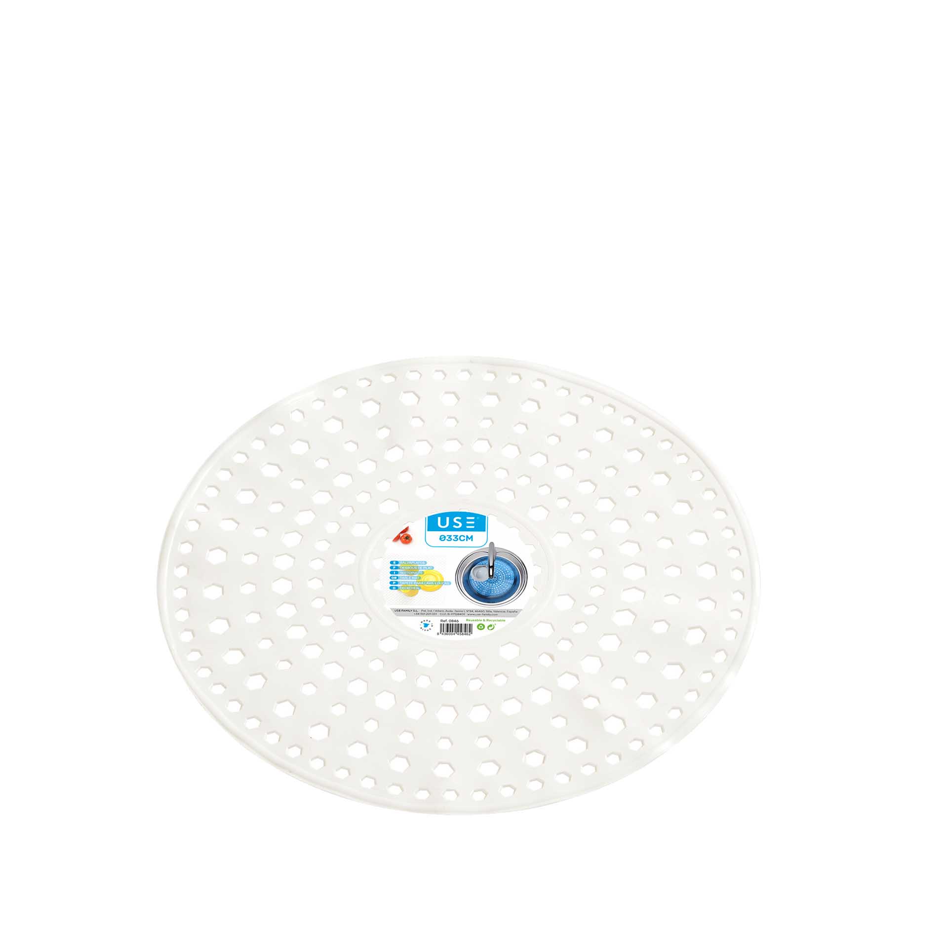 Base Banca Plástico Redondo Branco 33cm