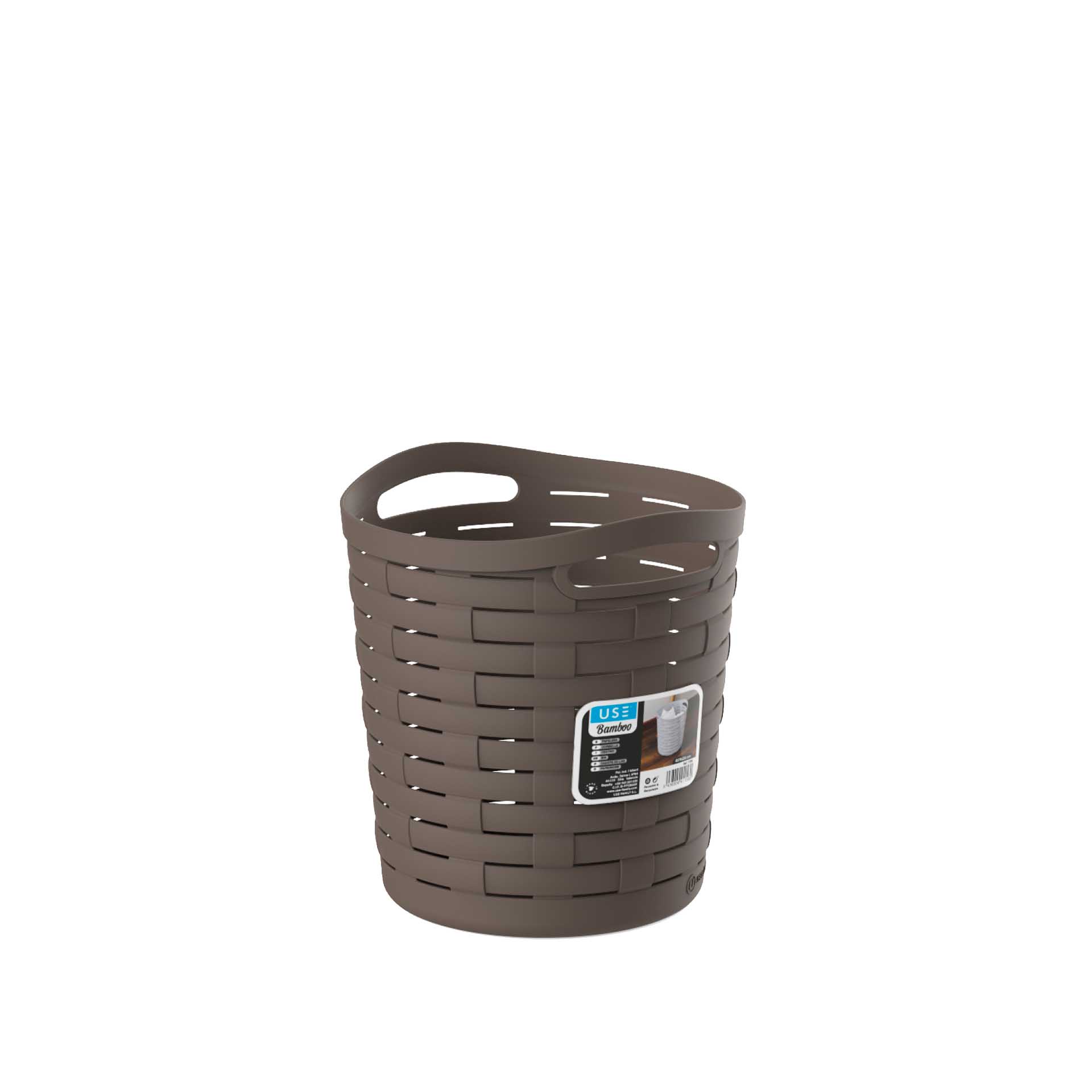 Cesto Multiusos Bamboo Redondo Sand 25X26cm