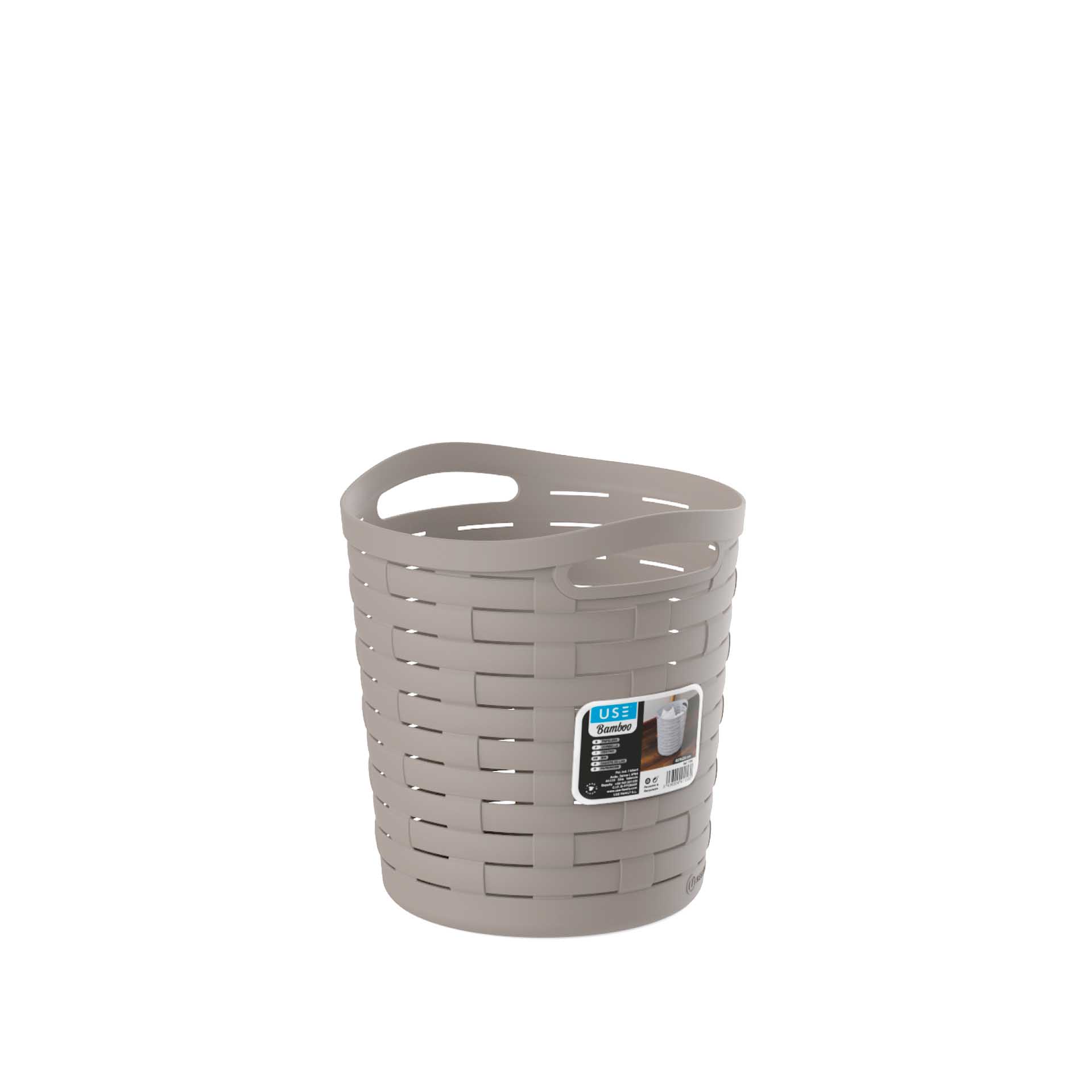 Cesto Multiusos Bamboo Redondo Sand 25X26cm