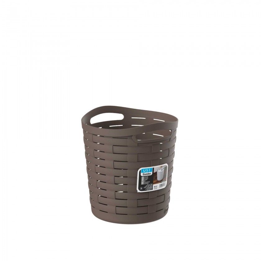Cesto Multiusos Bamboo Redondo Sand 25X26cm