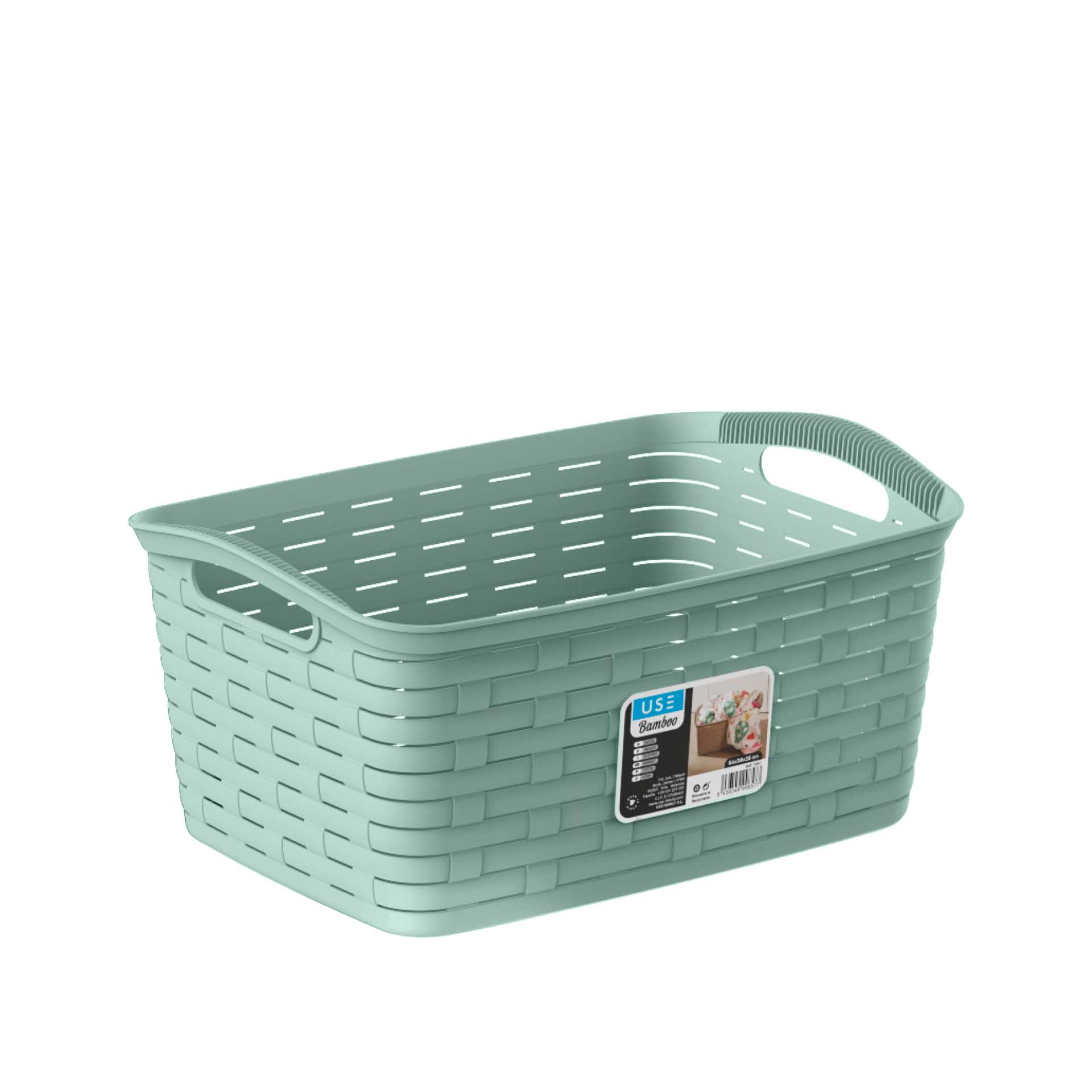 Cesto Multiusos Bamboo Pastel 35L 28X38X26cm