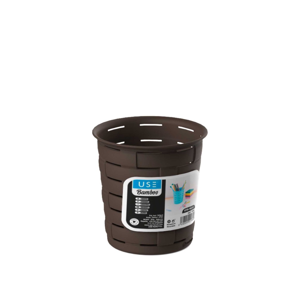Cesto Multiusos Bamboo Redondo Sand 1.6L 14X15cm