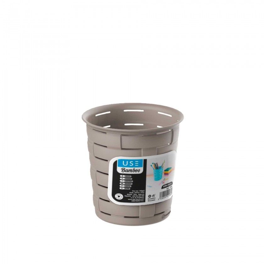 Cesto Multiusos Bamboo Redondo Sand 1.6L 14X15cm Cesto Multiusos Bamboo Redondo Sand 1.6L 14X15cm