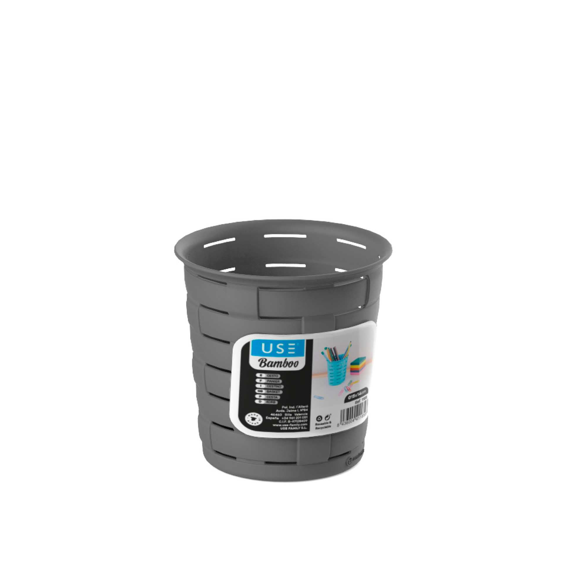 Cesto Multiusos Bamboo Redondo Elegant 1.6L 14X15cm