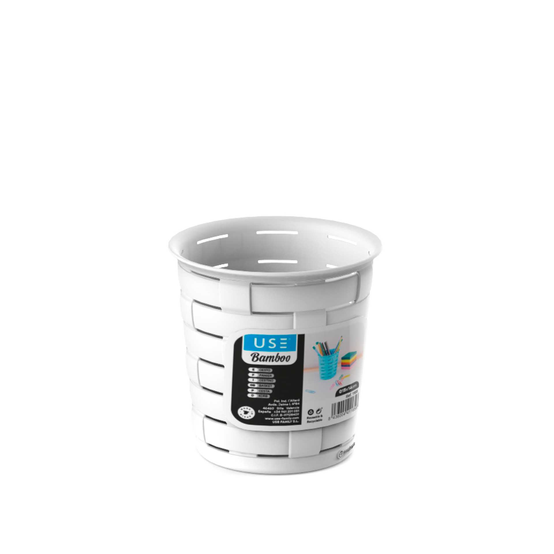 Cesto Multiusos Bamboo Redondo Elegant 1.6L 14X15cm