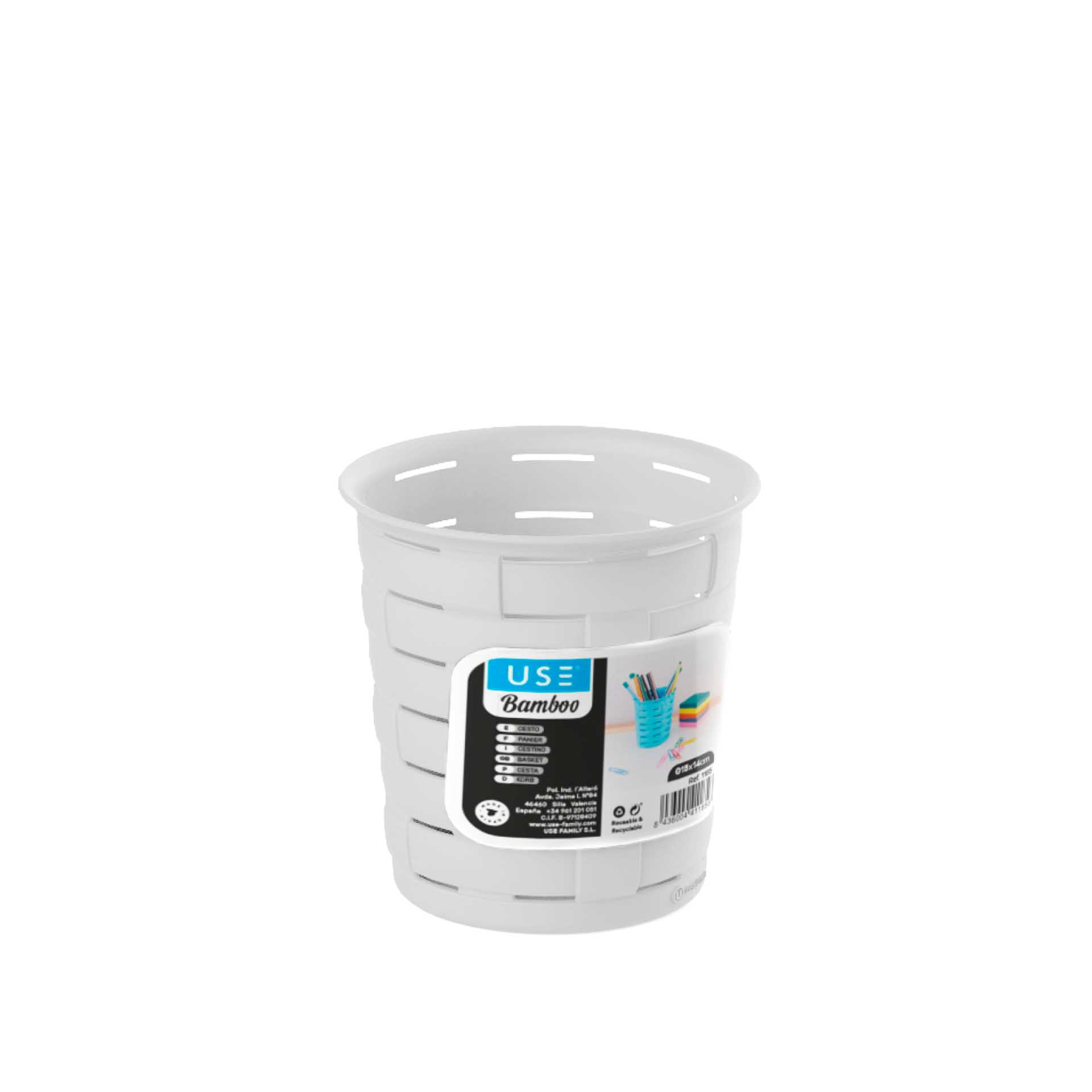 Cesto Multiusos Bamboo Redondo Elegant 1.6L 14X15cm
