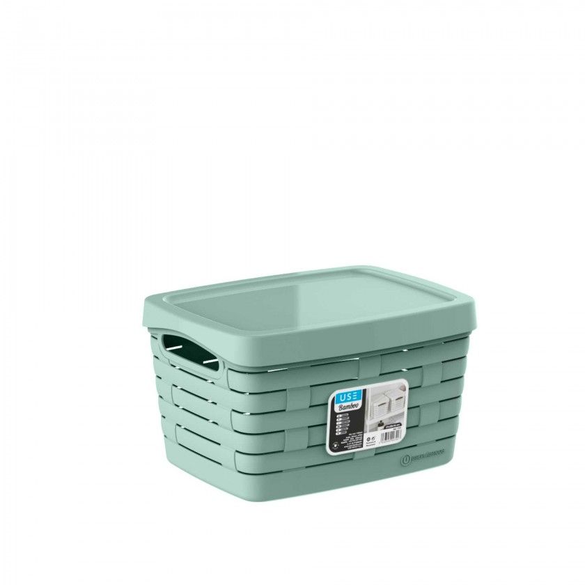 Cesto Multiusos C/ Tampa 28X21X16CM Pastel 1841 Cesto Multiusos C/ Tampa 28X21X16CM Pastel 1841