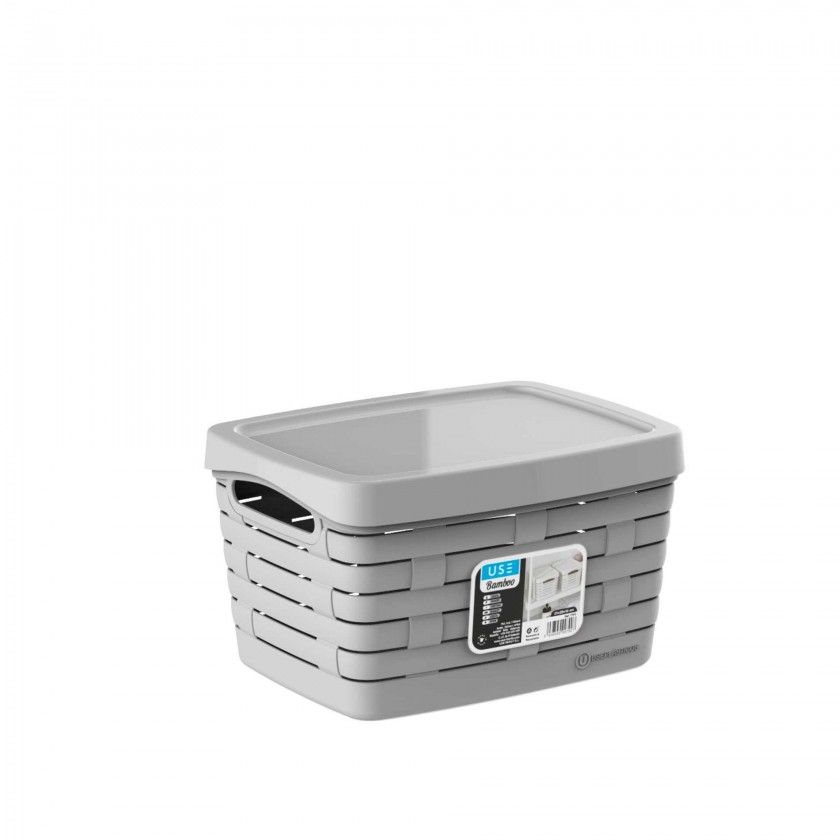 Cesto Multiusos C/ Tampa 28X21X16CM Pastel 1841 Cesto Multiusos C/ Tampa 28X21X16CM Pastel 1841