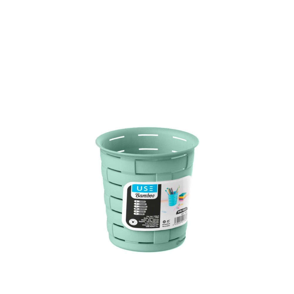 Cesto Multiusos Bamboo Redondo Pastel 700ml 11X11cm