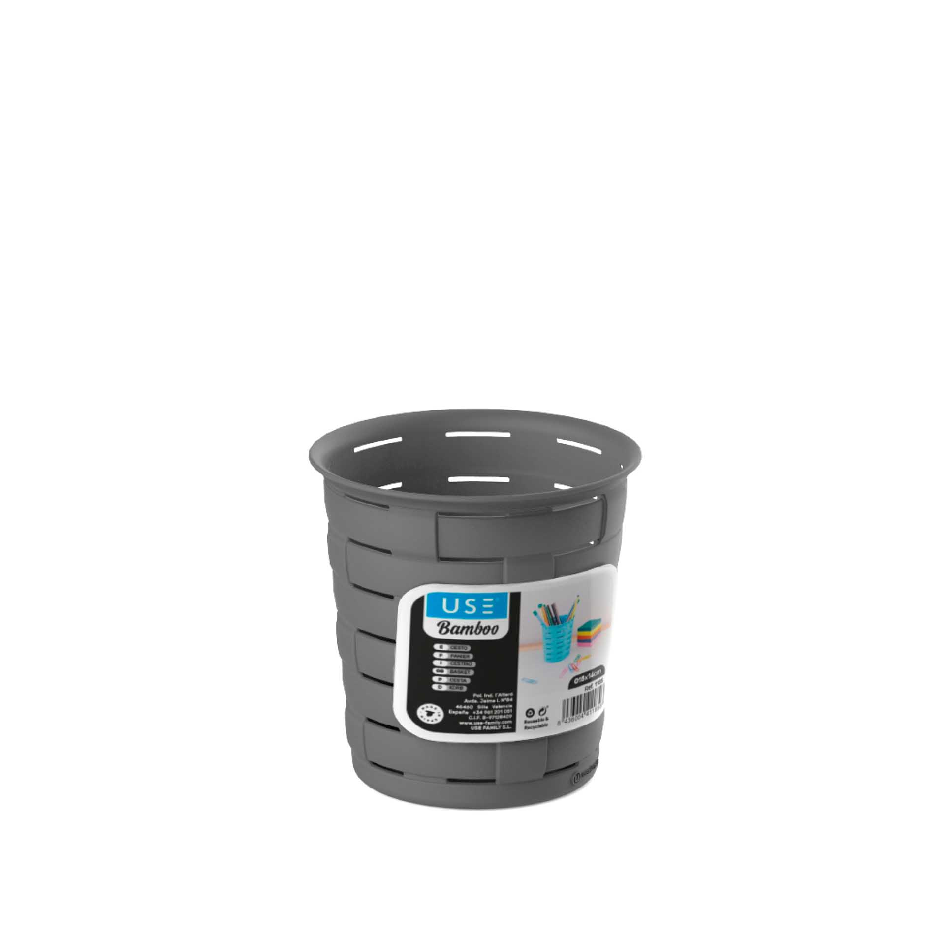 Cesto Multiusos Bamboo Redondo Elegant 700ml 11X11cm