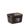 Cesto Multiusos Bamboo com Tampa Sand 28X21X16cm