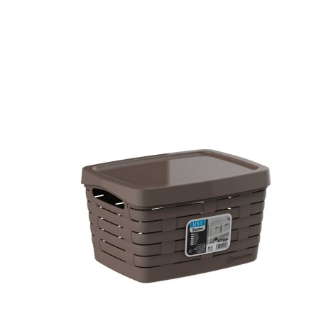 Cesto Multiusos Bamboo com Tampa Sand 28X21X16cm - Image product