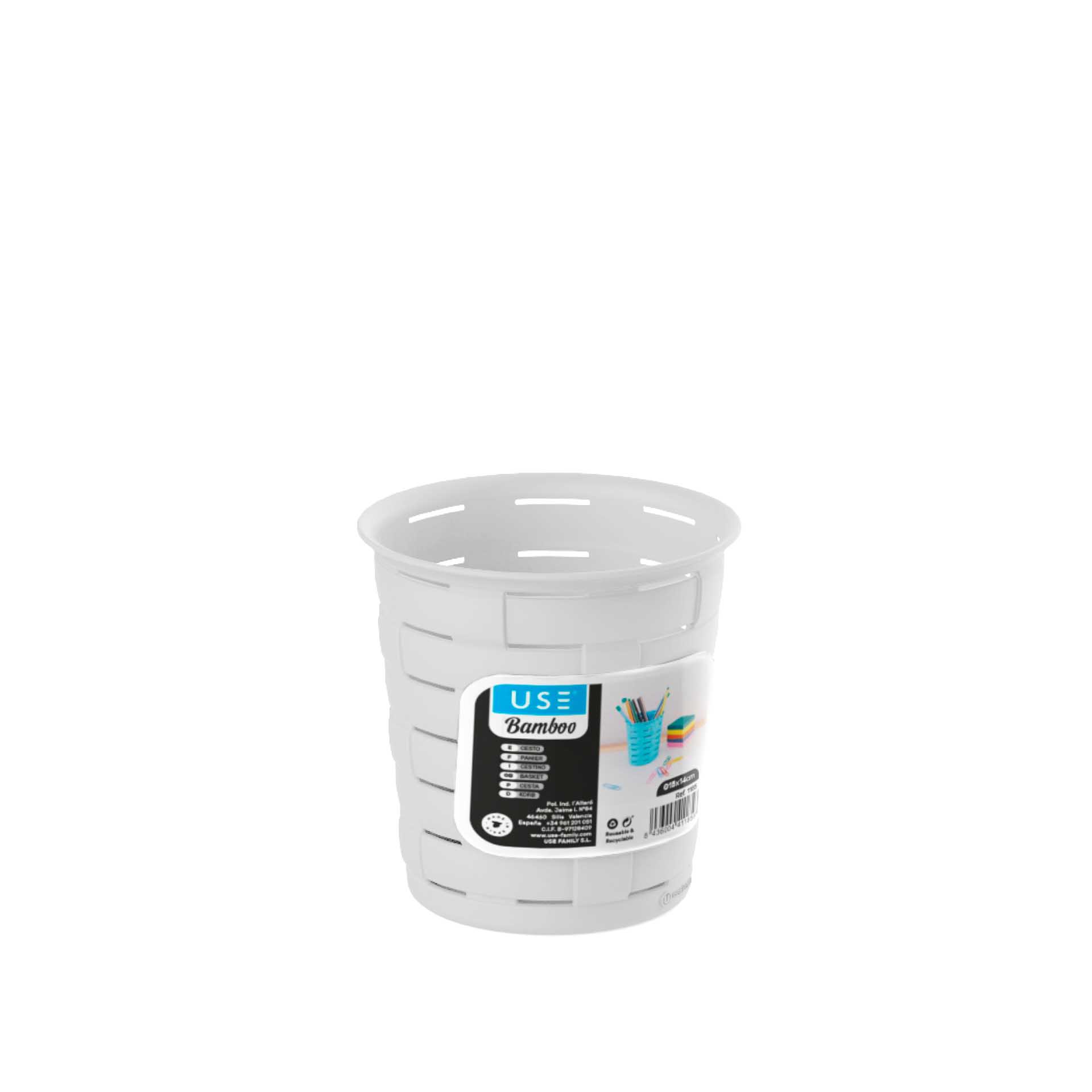 Cesto Multiusos Bamboo Redondo Elegant 700ml 11X11cm