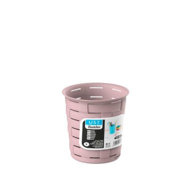 Cesto Multiusos Bamboo Redondo Pastel 700ml 11X11cm
