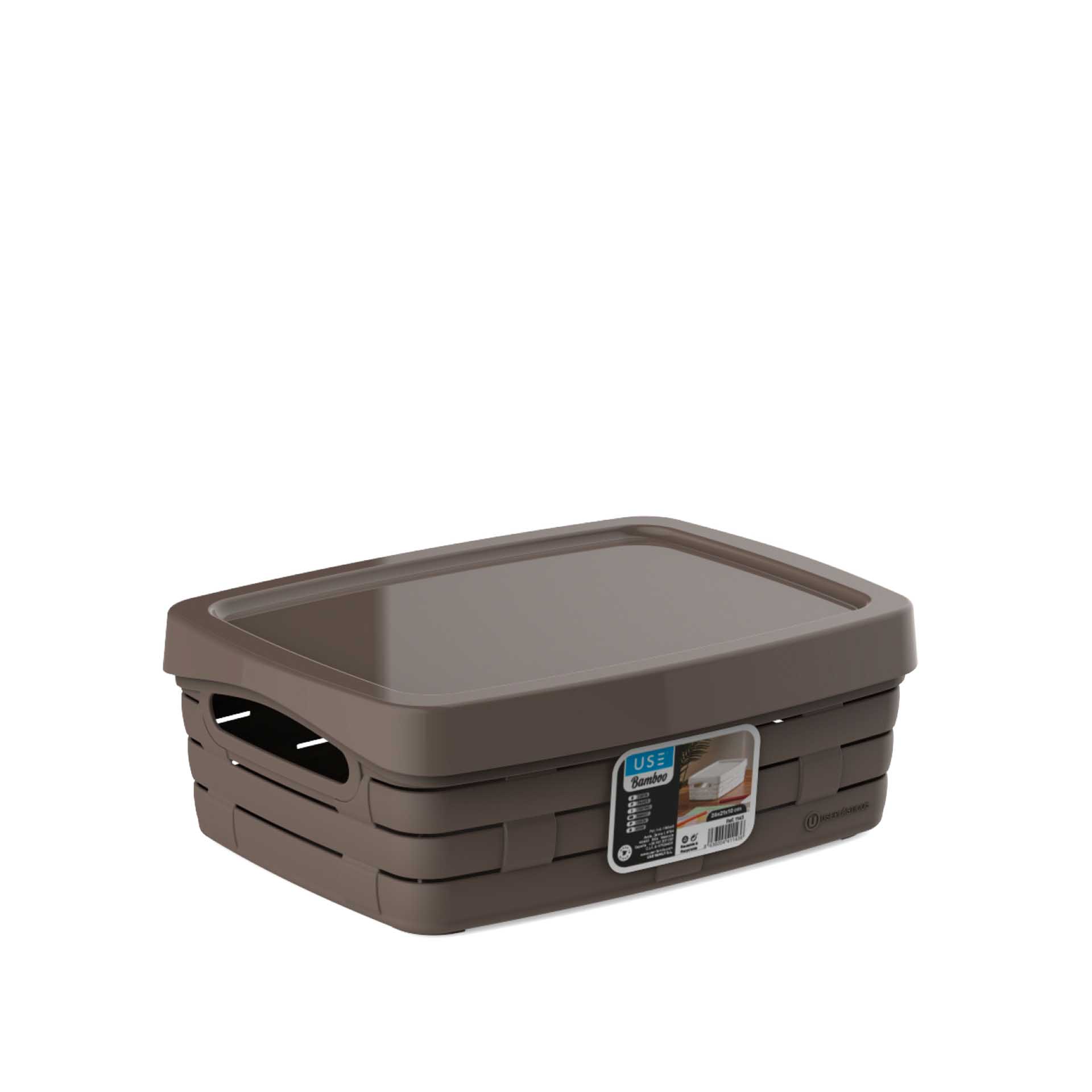 Cesto Multiusos com Tampa Sand 26X21X10cm