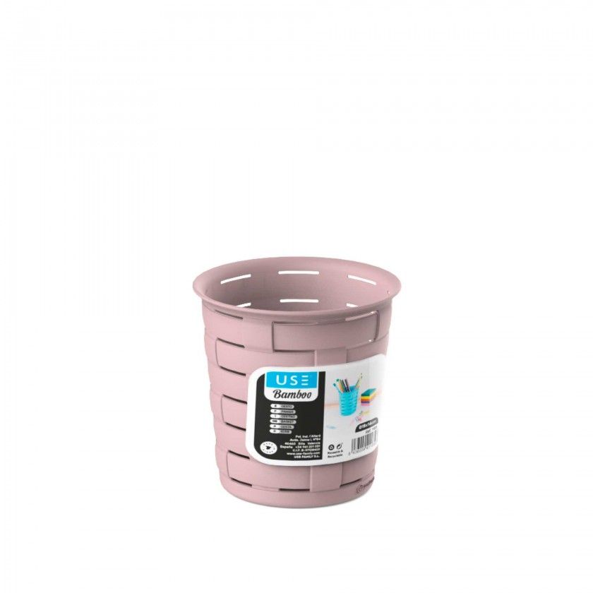Cesto Multiusos Bamboo Redondo Pastel 700ml 11X11cm