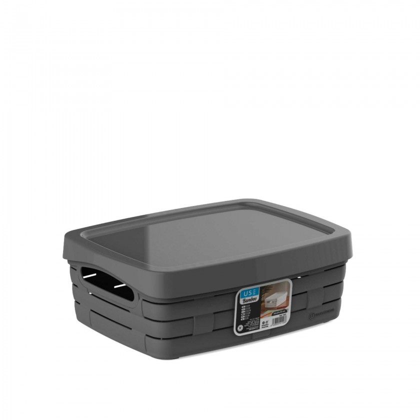 Cesto Multiusos com Tampa Elegant 26X21X10cm