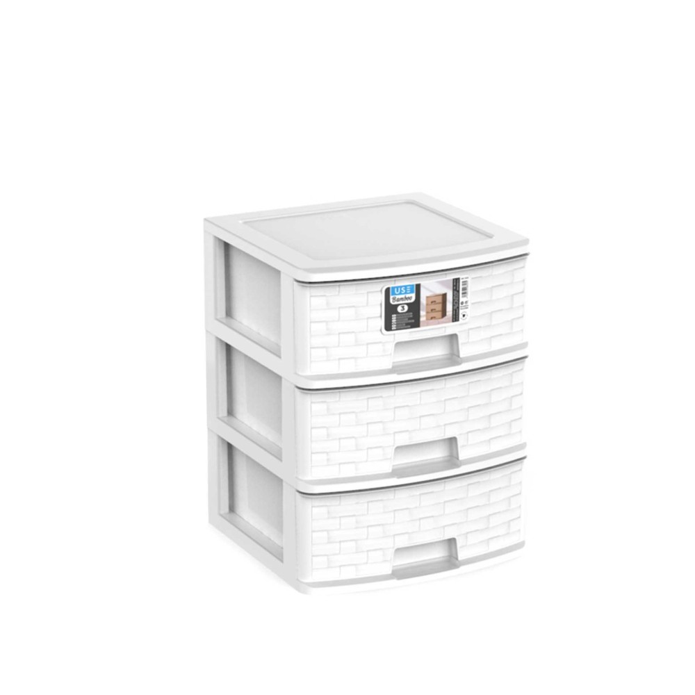 Caixa Organizadora Bamboo 3 Gavetas 39X39X50cm