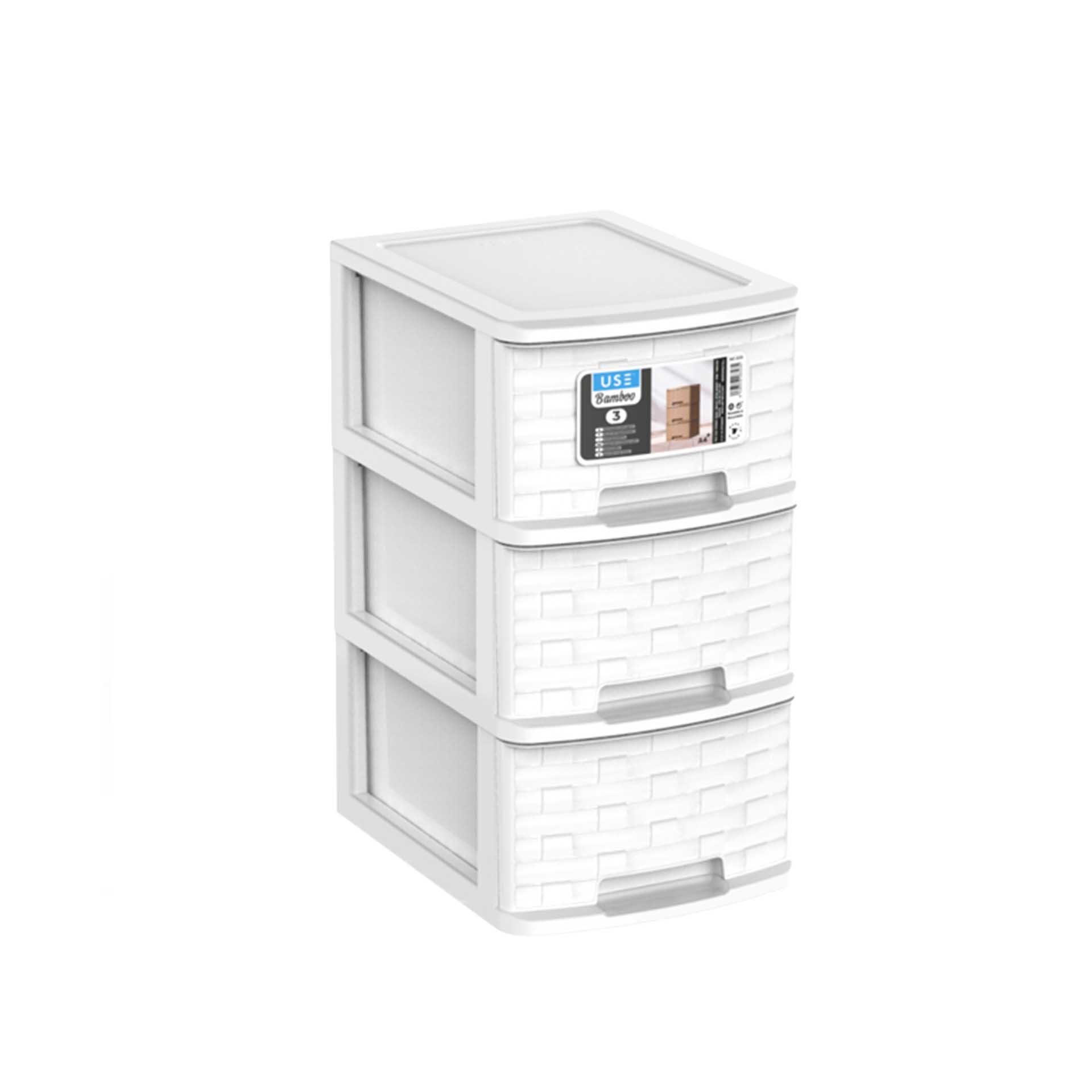 Caixa Organizadora Bamboo A4 Plus 3 Gavetas 35X26X49cm