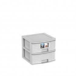 Caixa Organizadora Bamboo 2 Gavetas 39X39X34cm