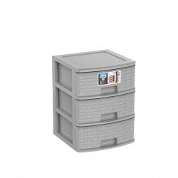 Caixa Organizadora Bamboo 3 Gavetas 39X39X50cm