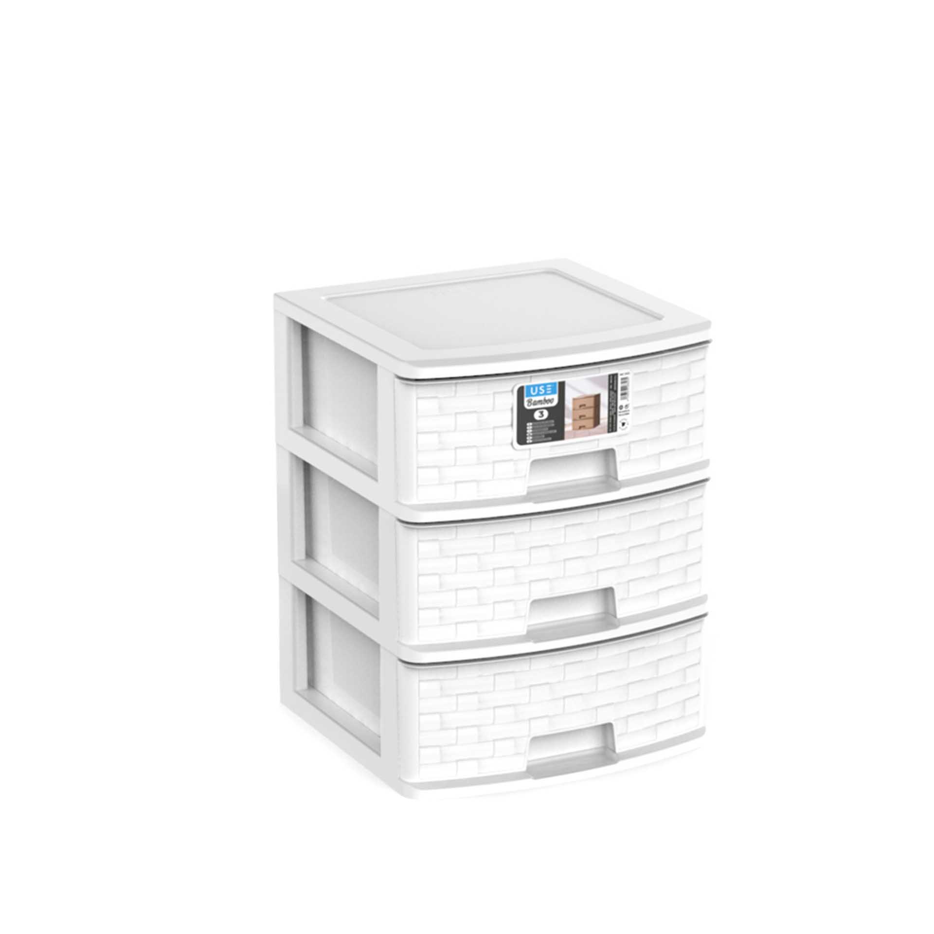 Caixa Organizadora Bamboo 3 Gavetas 39X39X50cm