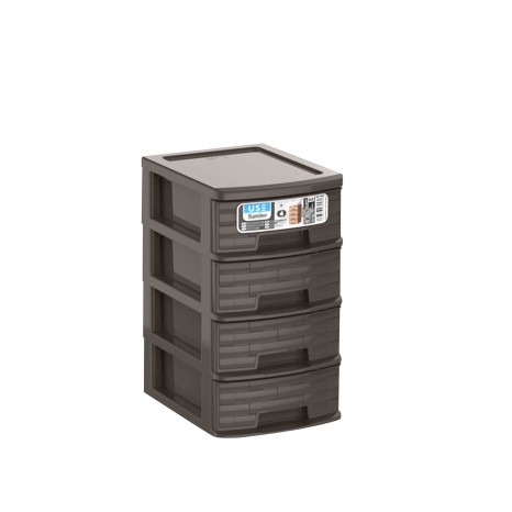 Caixa Organizadora Bamboo 4 Gavetas Sand 17.5X13.5X24cm - Image product