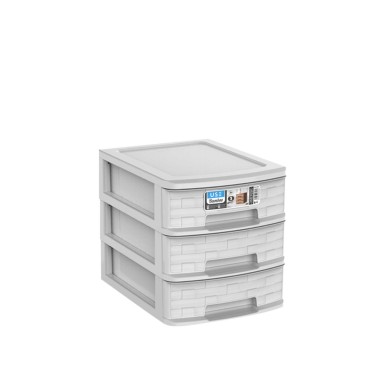 Caixa Organizadora Bamboo A4 3 Gavetas 35X26X28cm