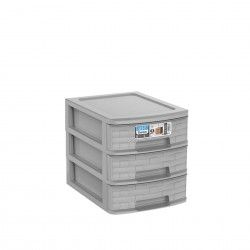 Caixa Organizadora Bamboo A4 3 Gavetas 35X26X28cm