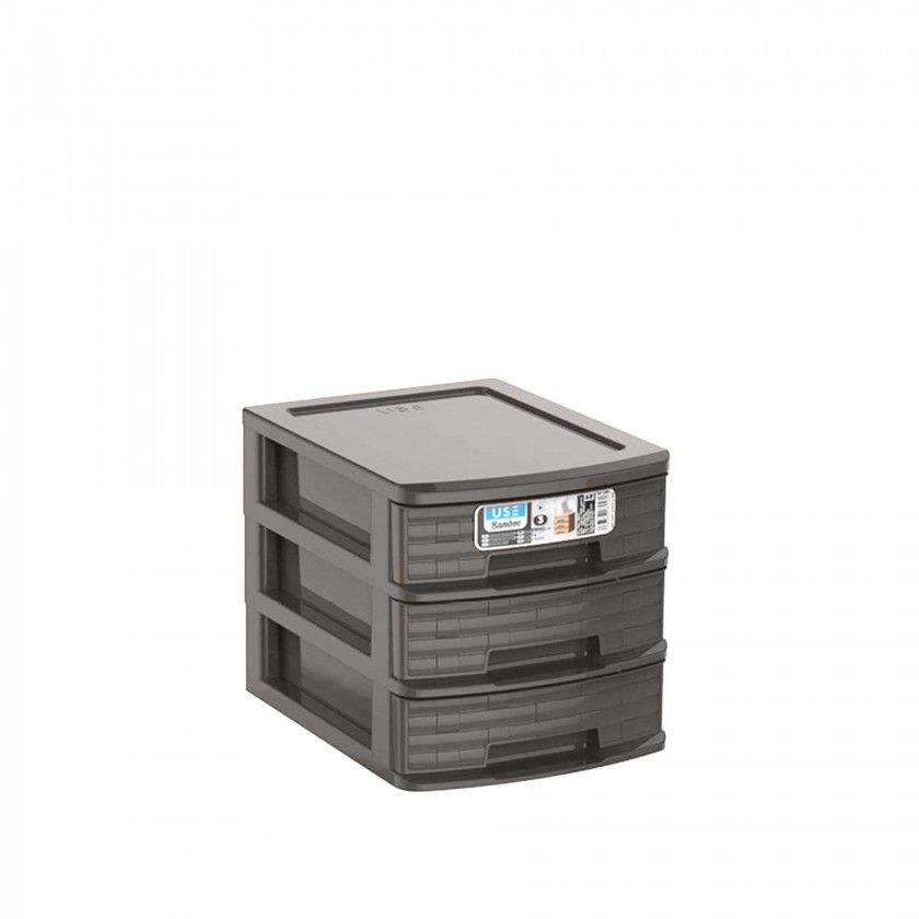 Caixa Organizadora 3 Gavetas Sand A5 25X19X19cm Caixa Organizadora 3 Gavetas Sand A5 25X19X19cm