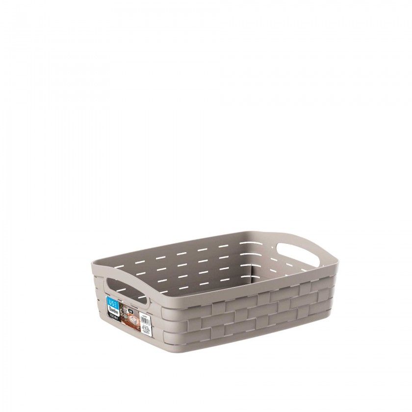 Cesto Multiusos Bamboo A4 Sand 28X21X16cm