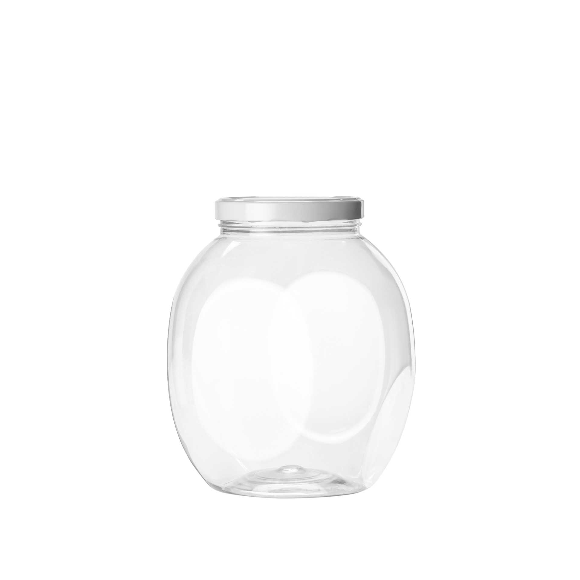 Frasco Plástico Tampa Metal Cristal 4.3L 23.5X15X15cm