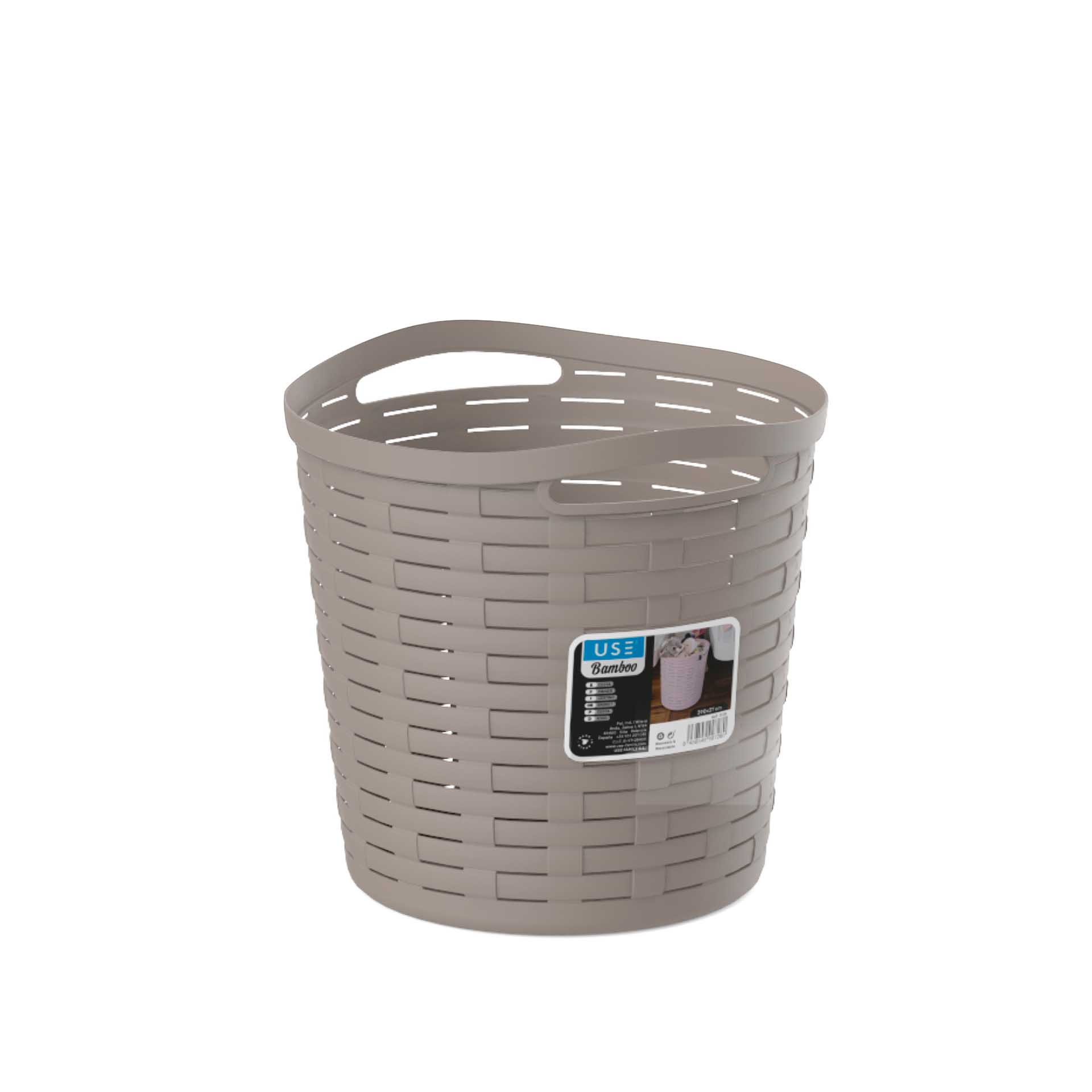 Cesto Multiusos Bamboo Redondo Sand 30L 39X37cm