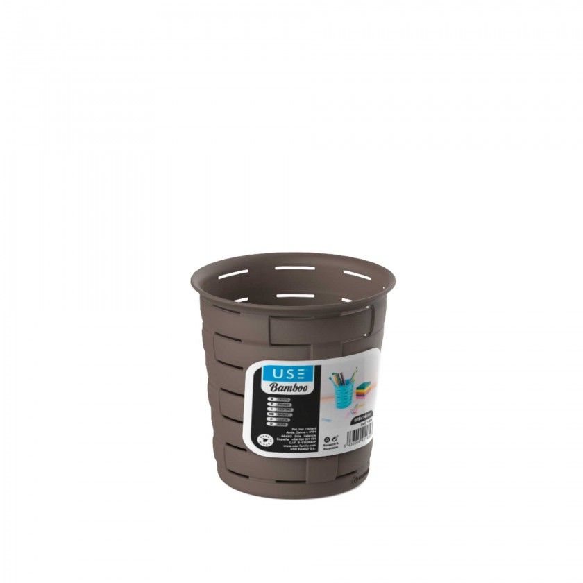 Cesto Multiusos Bamboo Redondo Sand 700ml 11X11cm