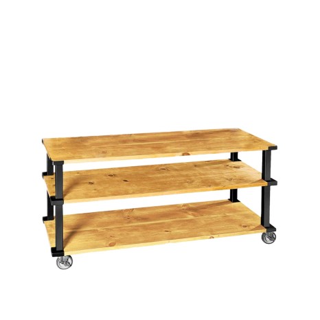 Carro Serviço Madeira Natural 3 Estantes 183X61X112cm - Image product