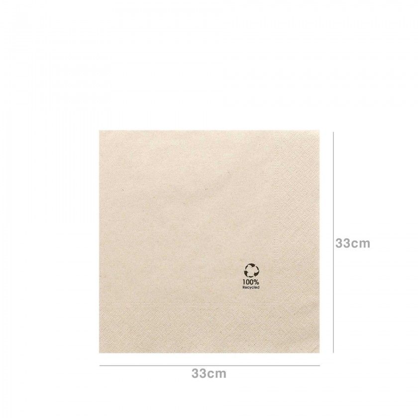 Guardanapos Reciclados Natural 33X33CM Pack 100
