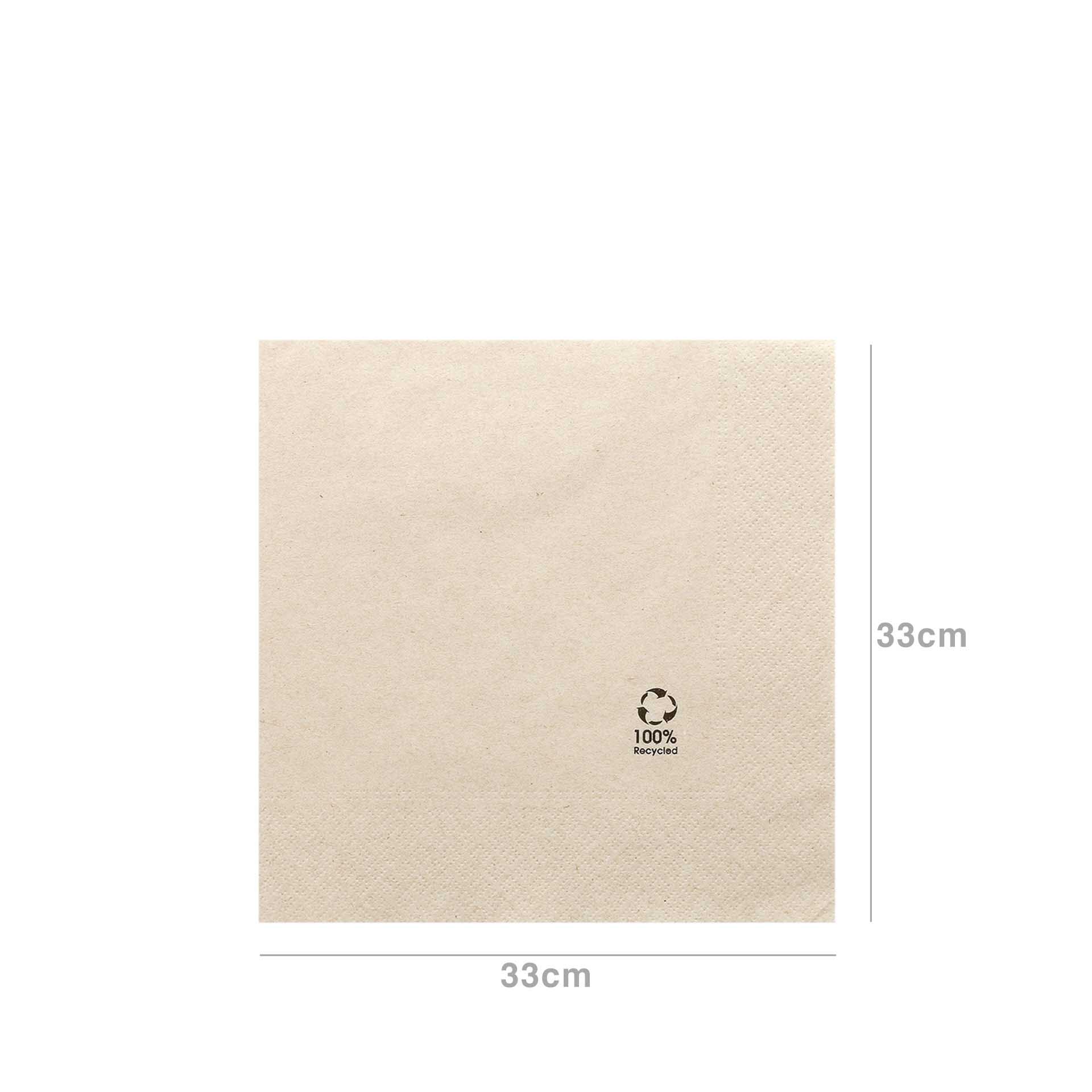 Guardanapos Reciclados Natural 33X33CM Pack 100