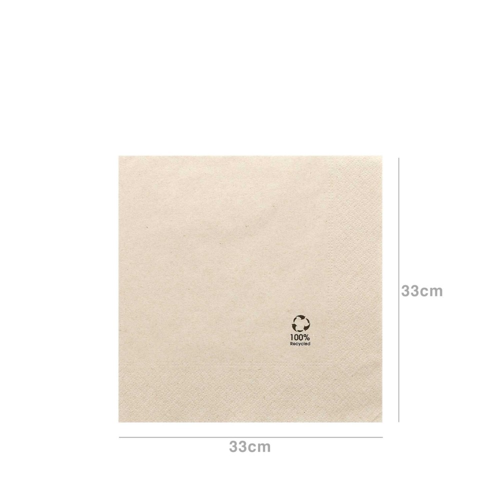 Guardanapos Reciclados Natural 33X33CM Pack 100