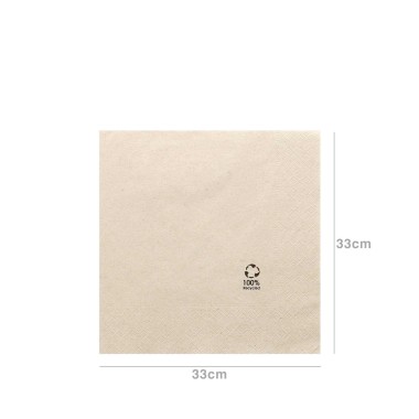 Guardanapos Reciclados Natural 33X33CM Pack 100